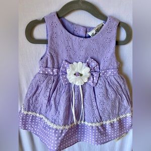 NWT Rare Editions Dress With Matching Bloomers, Size 6-9 months